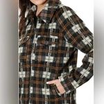Avec Les Filles  Plaid Zip Front Jacket Black/Gray/Brown Plaid Sz M Photo 2