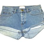 American Apparel Light Wash Mid Rise Rolled Denim Shorts Women’s Size 25 Photo 0