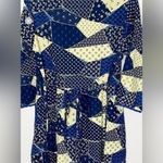 April Cornell Prairie Calico Faux Patchwork Midi Dress Size Xl Blue Photo 6