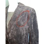 Women’s Suede 100% Genuine Leather Blazer 10 Espresso Brown Photo 3