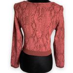 Fabletics Womens Top Size L Kamila Seamless Long Sleeve Cherry Mocha Reptilia Photo 4