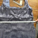 Pilcro  Sequin‎ Slim Midi Dress Blue Gray Large Anthropologie Photo 8