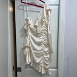 Tularosa One Shoulder Satin Mini Ruffle Runched Natalie Dress Photo 4