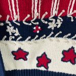 Vintage Christopher Banks Womens Small Knit Sweater Vest Embroidered Americana‎ Blue Photo 5