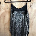 Vintage 90s Romantic Moods Leopard Print Silver & Black Metallic Slip Dress S Photo 1