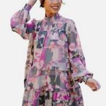 NWOT Fate Pink and Gray Floral Dress Photo 0