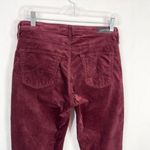 AG Adriano Goldschmied AG Anthropologie Size 27 Pants Red Corduroy Skinny Velour The Stevie Ankle‎ 152 Photo 4