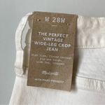 Madewell ‎ The Perfect Vintage Wide Leg Crop Jeans White 28W Photo 5