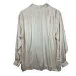 Anna and Frank 100% Silk Cream Button Up Blouse Top Shirt Women's M Flap Pocket Size M Photo 3