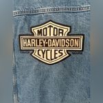 Harley Davidson Women Small Biker Bar Shield Crop Faded Light Blue Jean Jacket Photo 12