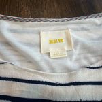 Maeve Anthropologie  Abstract Stripe Dress navy and white - Small Photo 6