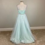 Betsey Johnson Betsy Johnson Strapless Satin and Tulle Beaded Long Ball Gown Blue Size 4 Dress Photo 3