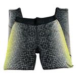 Nike  Pro Leggings Womens Neon Green/Gray/Black Abstract Ankle Stretch Size Large Photo 2