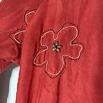 Anne Carson  Workshop Red Silk Floral Embroidered Bomber Jacket Women Sz M Photo 7