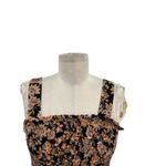 Evereve Maren Jumpsuit Smocked Wide Leg Sleeveless Print Brown Black Size Large Photo 4