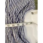 ZARA Striped Smocked Waist Button Down Long Sleeve Peplum Tunic Blouse EUC Sz M Photo 10