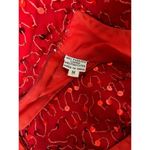 Scala  Vintage 80s Red Beaded Sequin Sheath Evening Dress Formal Glamourcore M Photo 13