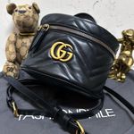 Gucci Authentic Calfskin Matelasse Chevron Mini GG Marmont Top Handle Bag Photo 0