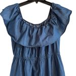 Blue Ruffle Neckline Jumpsuit with Adjustable Waist Size XXL Photo 2