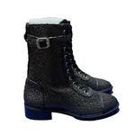 Stuart Weitzman Tweed Tweed Metallic Pattern Combat Boots Size 6 Photo 3