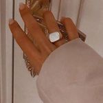 Unisex Band gold ring mother of pearl Photo 1