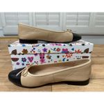 Jeffrey Campbell  Arabesque Cap Toe Flats Natural Black Leather 7.5 Lightly Worn Photo 9