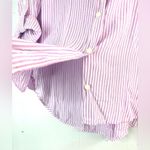 Velvet Heart  L Purple Striped Button Down Pocketed Shirt Photo 4