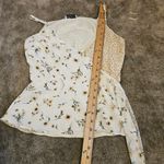 Paper Crane  Size Medium M White Floral Tie Top Cottage Core Summer Festival Photo 7