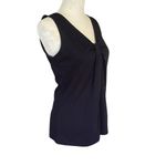 Talbots women's size P navy blue sleeveless v-neck stretchy tank top summer new Photo 1