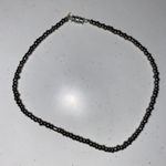 Artisan Dark Grey and Silver Choker Necklace Photo 0