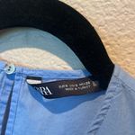 ZARA Women’s Blue Eyelet Ruffle Blouse 100% Cotton Size Small Photo 4