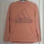 Adidas Women  Climawarm Pull Over Hoodie Peach Blue Size Medium Excellent Photo 0