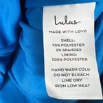 Lulus NWT Luxurious Attitude Mini Dress Womens S Blue Velvet Surplice Bodycon Photo 6