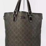 Gucci •  supreme PVC canvas and leather tote bag deep brown Photo 0