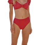 Summersalt The Puff Sleeve Bikini Top Hot Pink Size 8 NEW with Tags Photo 0