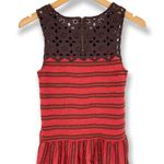 Free People | XS | Molly Retro Brown & Red Striped Textured Knit Eyelet Tank Top Photo 5