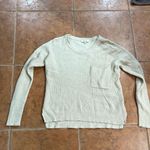 Madewell  Sweater Women Beige Knit Cotton Blend Long Sleeve Slit Pullover size S Photo 4