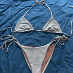 ELYSIANN Women's Shimmering Bikini Set Silver Size L Photo 0