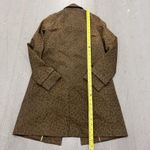 ZARA  Basic Women's‎ XS Army Green Leopard Animal Print Trench Coat Long Pockets Photo 5