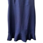 J.Crew Navy Blue & White Polka Dot Flounce Hem Dress Women's Sz 10 New Photo 2