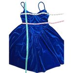 Bershka  blue velour mini dress US Small Photo 6