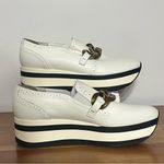 Dolce Vita White Platform Loafers Size 9 Gold Chain Women's Shoes Photo 2