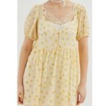 Urban Outfitters Yellow Floral Ceceilia Babydoll Chiffon Dress medium Photo 1