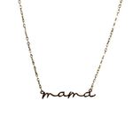 Gold Tone Mama Script Necklace Delicate Script Nameplate Pendant Jewelry New Photo 1