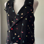 Vintage Y2K Desert West Black Floral & Heart Print Vest Photo 0