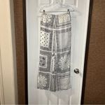 fab'rik Fab’rik White/Black Boho Print Lightweight Wide Leg Pants size Small Photo 6