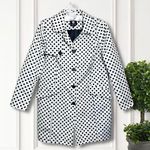 Jessica White Black Polka Dot Raincoat Jacket Sz L (14 Photo 9