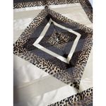 Oscar de la Renta  Vintage Cheetah Artsy Silk‎ Square Scarf 20.5"x21" Brown Beige Photo 1