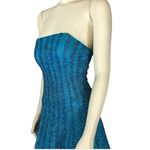 Vintage Alyce Designs 80s Strapless Beaded Blue Prom Evening Gown scarf size 8 Photo 3