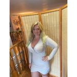 Pink Lily  Medium Hold Sparkle Shimmer Shiny Long Sleeve V Neck Dress Photo 1